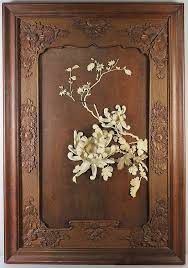 Sold Price A Pair Japanese Ivory And Wood Wall Hangings Meiji Period December 6 0113 10 00 Am Est Wood Wall Hanging Japanese Antiques Mirrored Picture Frames