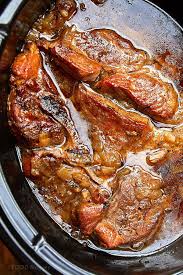 These Slow Cooker Country Style Ribs Melt In Your Mouth Tender Exceptionally Flavorful With Subtle Ru Pork Rib Recipes Slow Cooker Ribs Slow Cooker Pork Ribs