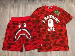 Camo Outfits Bape Tracksuit Shark Face Shorts Ape Head Tee A