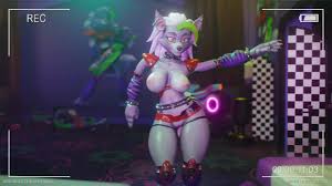 Rule34 Angrydraconequus Roxanne Wolf robot moving