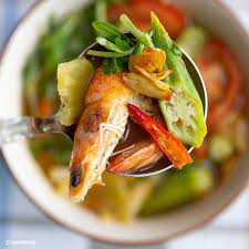 Vietnamese Sweet Sour Shrimp Soup With Pineapple Canh Chua Tom Nau Thom Vietnamese Home Cooking Recipes Recipe Cooking Recipes Shrimp Soup Cooking