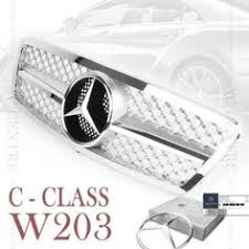 Mercedes Benz C Class W203 Front Grille Grill C230 C240 C280 C320 Amg 00 06 Sil Benz C Mercedes Benz Benz