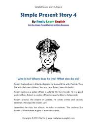 Look A Free Printable English Short Story In The Simple Present Tense With Worksheets And Answer English Reading English Reading Skills English Short Stories