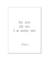 Lief Leven Blote Voeten Wilde Haren Poster A4 Andrs Concept Store