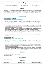 This tutor cv lets you know exactly what results you can expect from employing ted. Resume Cv Sample For Tutor Instructor Jobsdb Hong Kong