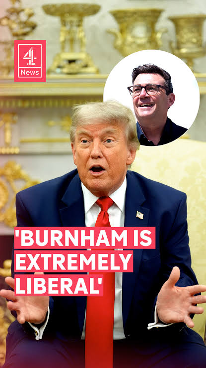 Donald Trump has described Andy Burnham as “extremely liberal”, while  claiming the UK is “dying” and calling for more North Sea oil drilling.,  The US president made the comments when asked at a news ...