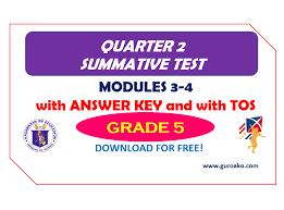 Engage ny // eureka math grade 5 module 4 lesson 21 homework. Grade 5 Quarter 2 Summative Test 2 Modules 3 4 With Answer Keys And With Tos All Subjects Guro Ako