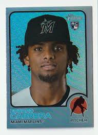 2022 Topps Heritage #657 Edward Cabrera Silver Refractor RC /373 Miami  Marlins