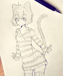 Anime Cat Girl Sketch Girl Drawing Sketches Anime Sketch Anime Drawings Sketches