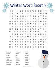 15 Frugal Winter Activities For Kids Printables Crafts A Winter Words Winter Word Search Winter Activities For Kids