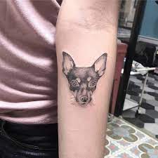 Dotwork Pinscher Tattoo By Luis Miguel Hinestroza Small Shoulder Tattoos Men S Small Tattoo Lioness Tattoo