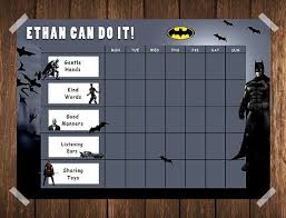 Batman Toddler Reward Chart Behaviour Chart Chore Chart