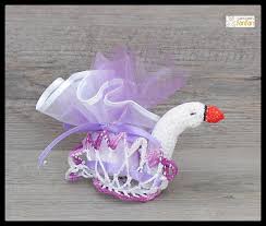 10 Porte Dragees Aumoniere Cygne Violet Marbre Et Blanc Au Crochet Pour Bapteme Mariage Communion Naissance Ou Tout Autre E Porte Dragees Aumoniere Dragees