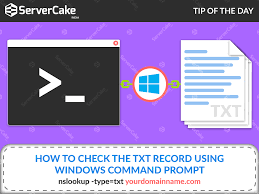 How To Check The Txt Record Using Windows Command Prompt Ans Nslookup Type Txt Yourdomainname Com Txtrecord Windows Commandprompt Prompts Txt