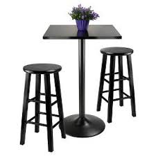 3pc Obsidian Counter Height Pub Set With 24 Counter Stools Wood Black Winsome Black Pub Table Pub Table Sets Counter Height Pub Table