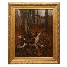 Large English 19th Century Oil Painting Of Sporting Dog In Antique Gilt Frame For Sale At 1stdibs Antique painting for sale in factory price, hand painted, satisfaction guaranteed 100% to shop antique painting at toperfect art gallery.
