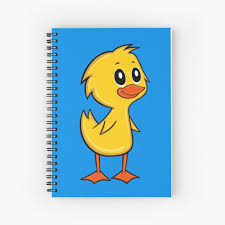 Black And Yellow Cartoon Duck Cute Cartoon Duck Spiral Notebook By Toonanimal In 2020 Cute Cartoon Cartoon Cartoon Kids
