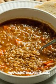 Greek Lentil Soup Fakes Recipe Greek Recipes Lentil Soup Soup