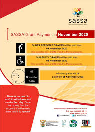 Online submission of the required supporting documentation linked to the application; Sassa News November 2020 Social Grant Payment Dates Older Person S Grants Will Be Paid From 03 November 2020 This Includes Any Grants Linked To These Accounts Disability Grants Will Be Paid From
