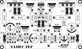 Liat setelah tr driver c4793/a1837 ada tr lagi c5200/a1943 tapi diemitornya pakai resistor 30 ohm yang dipararel r 22 ohm. Skema Elektronika Gratis Namec Tef Power Amlifier
