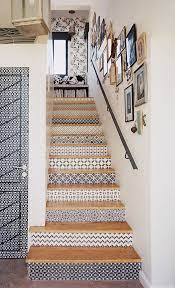 Stair Style Diy Stair Makeovers Ohmeohmy Blog Spanish Style Tile Stenciled Stairs Home