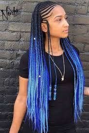 Blue Ombre Fulani Braids Festivalbraids Hair Styles Braided Hairstyles Black Girl Braids