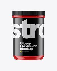 Glossy Plastic Jar Mockup In Jar Mockups On Yellow Images Object Mockups Plastic Jars Free Psd Mockups Templates Mockup