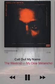Call Out My Name When I Kiss You So Gently My Dear Melancholy Melancholy The Weeknd Dear