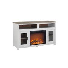 Custom stone wall made with wood, durarock, and air stone. Carver Electric Fireplace Tv Stand For Tvs Up To 60 Gray Walmart Canada