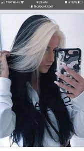 Not everyone can dye their hair white. Not My Picture Super Cute Hair Color For Black Hair Aesthetic Hair White Streak In Hair