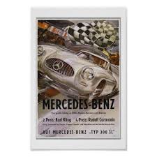 Fabulous Fiftees Mercedes 1952 Typ 300sl Poster Decor Gifts Diy Home Living Cyo Giftidea Mercedes Mercedes Benz Vintage Advertising Art