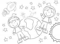 Okul Oncesi Uzay Boyama Sayfasi Boyama Sayfalari Boyama Kagidi Okul