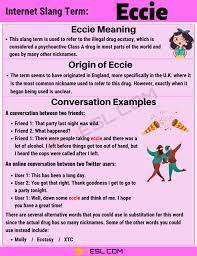 Eccie Definition What Is The Meaning Of The Interesting Slang Term Eccie Slang Words Learn English Learn English Vocabulary