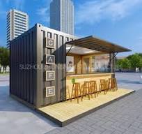 Custom Mobile Steel Small Tiny Boxable 20FT Prefab Container Coffee Shop  for Sale