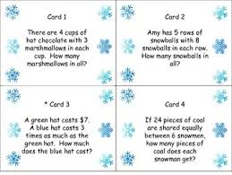 Key words for division are: Winter Themed Multiplication And Division Word Problem Task Cards Free Preview