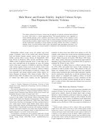 Pdf Male Honor And Female Fidelity Implicit Cultural Scripts That Perpetuate Domestic Violence