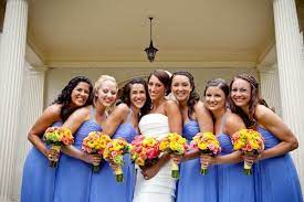 Virginia Wedding At Rust Manor From Holly Chapple Flowers Cornflower Blue Bridesmaid Dresses Blue Bridesmaid Dresses Cornflower Blue Wedding