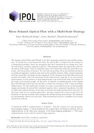 Pdf Horn Schunck Optical Flow With A Multi Scale Strategy
