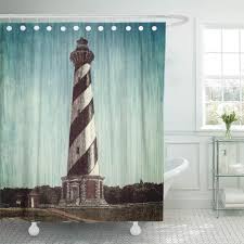 The tallest lighthouse in the united states was built in 1870 to warn ships of the dangerous diamond shoals off cape hatteras where the warm gulf stream meets the cold labrador current. Cynlon Ocean Cape Hatteras Lighthouse Beach Outer Banks North Carolina Bathroom Decor Bath Shower Curtain 60x72 Inch Walmart Com Walmart Com