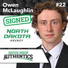 Owen McLaughlin is an official Sioux Shop Authentics Athlete🔥 Owen  McLaughlin is a Forward for University North Dakota Hockey Team🏒 Support  @omclaughlin24 by purchasing his NIL merchandise with the link below! ➡️