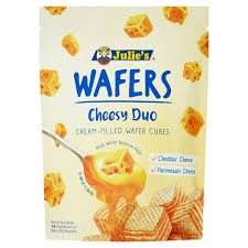 Its group headquarters is in batu pahat and its corporate headquarters is in klang. Julie S Wafers Cheesy Dou Cream Filled Wafer Cubes 150g Tesco Groceries