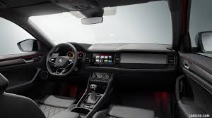Black sports styling including front grille and window surrounds. 2021 Skoda Kodiaq Sportline Interior Caricos