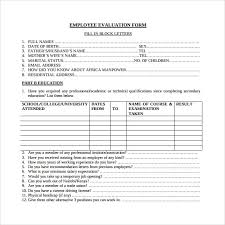 41 Sample Employee Evaluation Forms In Pdf