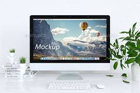 1 Pds Imac Mockup This Is A Realistic Imac Mockups You Could Use It For Header Mockups Good To Use For Design Applications Or Imac Display Mockup Mockup