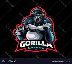 Gorilla gamer mascot logo design Royalty Free Vector Image