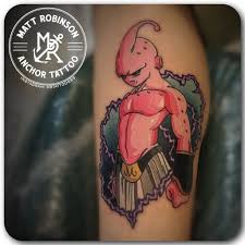 Dragonball Z Kid Buu Tattoo By Matt Robinson Of Anchor Tattoo In Vacaville Ca Dragon Ball Z Tattoos Dragon Ball