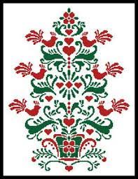 Over 19,000 patterns & kits. Scandinavian Christmas Tree Cross Stitch Pattern