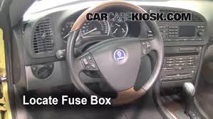 1.8l (z18xe), 1.8l, 2.0l (b207), 2.8l v6 (b284) and saab parking assistance (spa) control module, rear doors control module, rear window lifts control module, front lamp unit, interior lighting. Interior Fuse Box Location 2003 2007 Saab 9 3 2004 Saab 9 3 Arc 2 0l 4 Cyl Turbo Convertible 2 Door
