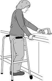 Using A Walker In The Kitchen Cleveland Clinic Activities Of Daily Living Patient Education Walker