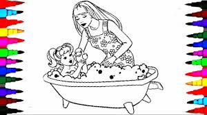 This amazing story of barbie as princess tori as always full of magic. Coloring Pages Barbie And Chelsea In The Bath Tub Coloring Book Videos For Children Learning Colors Youtube